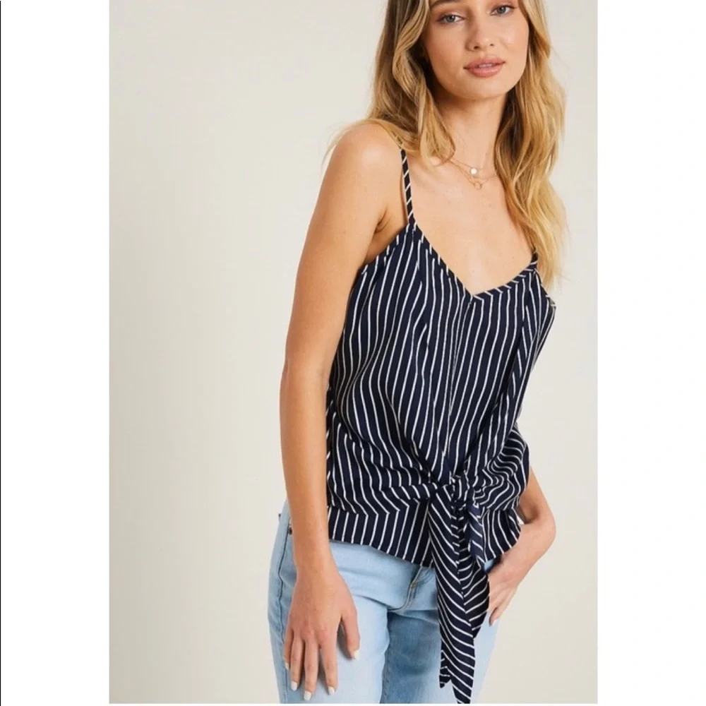 NEW! Navy Blue Striped Cami💙 - Picture 4 of 7